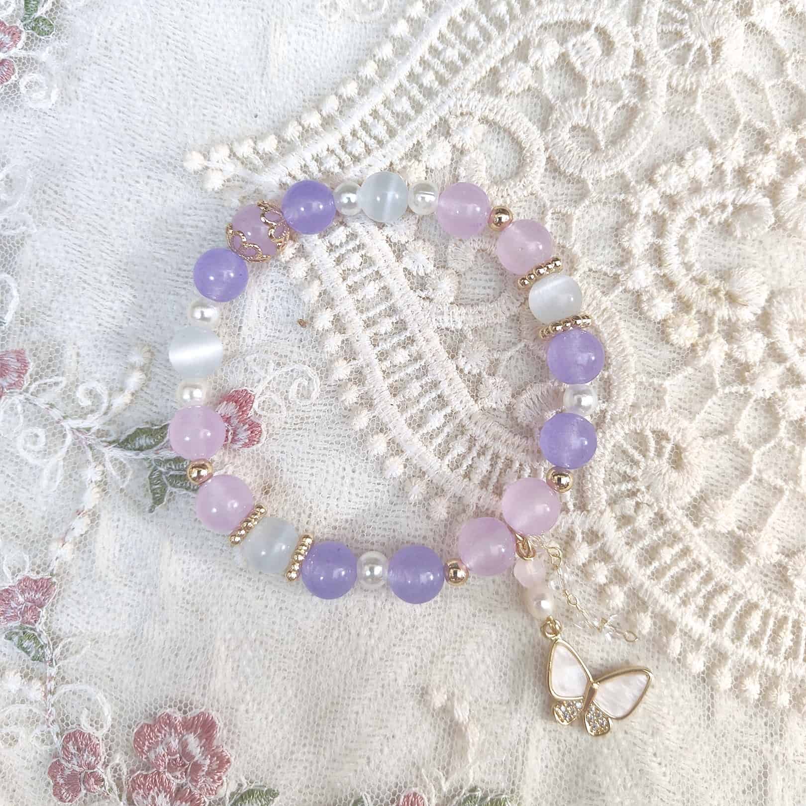 butterfly amethyst crystal bracelet