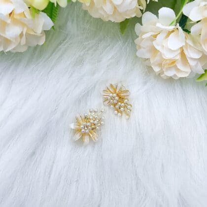 Petite Pearlie Sunflower Stud Earrings