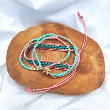 beach of paradise stacked bracelets