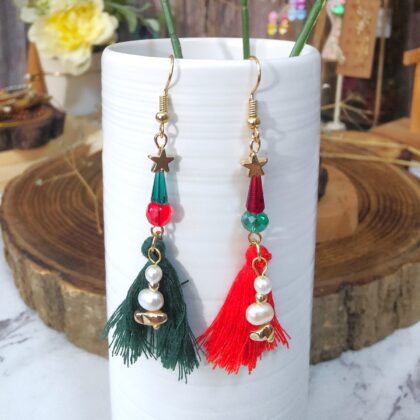 christmas tree festive earrings