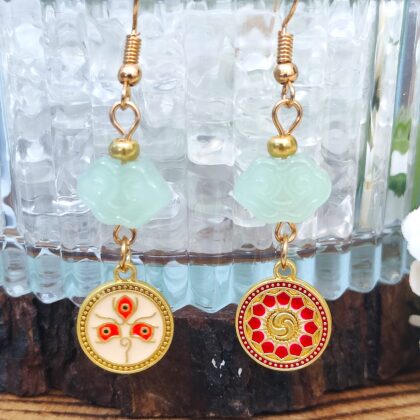 Auspicious Clouds Festive Statement Earrings (Clip-ons available)