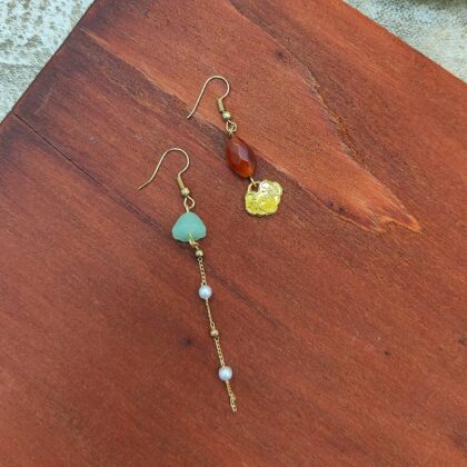 asymm-red-agate-jade-lotus-earrings