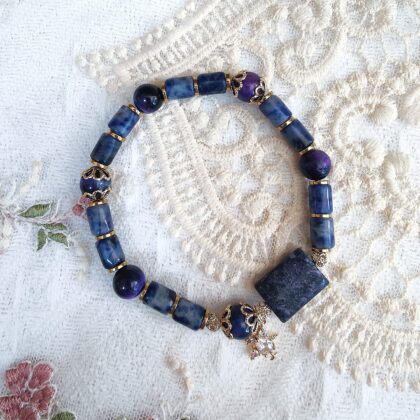 Starry Sodalite Lapis Lazuli Crystal Bracelet