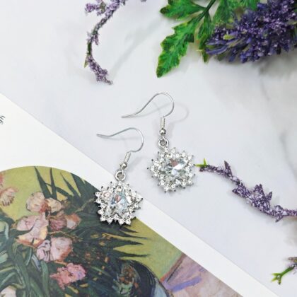 sparkling star drop earrings