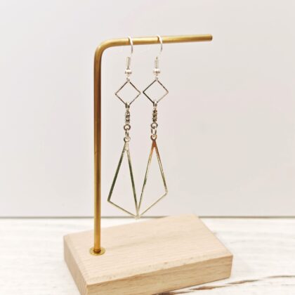 Trapezium Geometric Dangling Monochrome Dangle Earrings