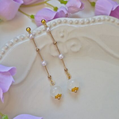 Pearl Lustre Oriental Drop Earrings