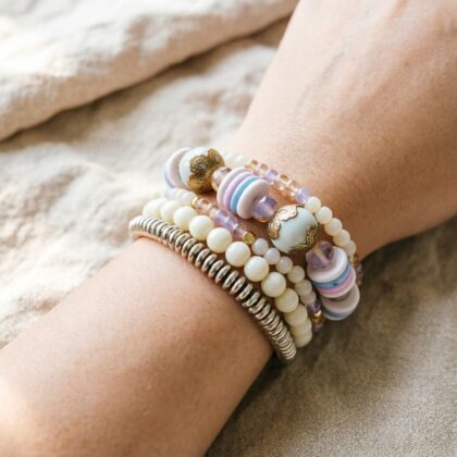 Ivory Golden Dream Stacked Bracelets